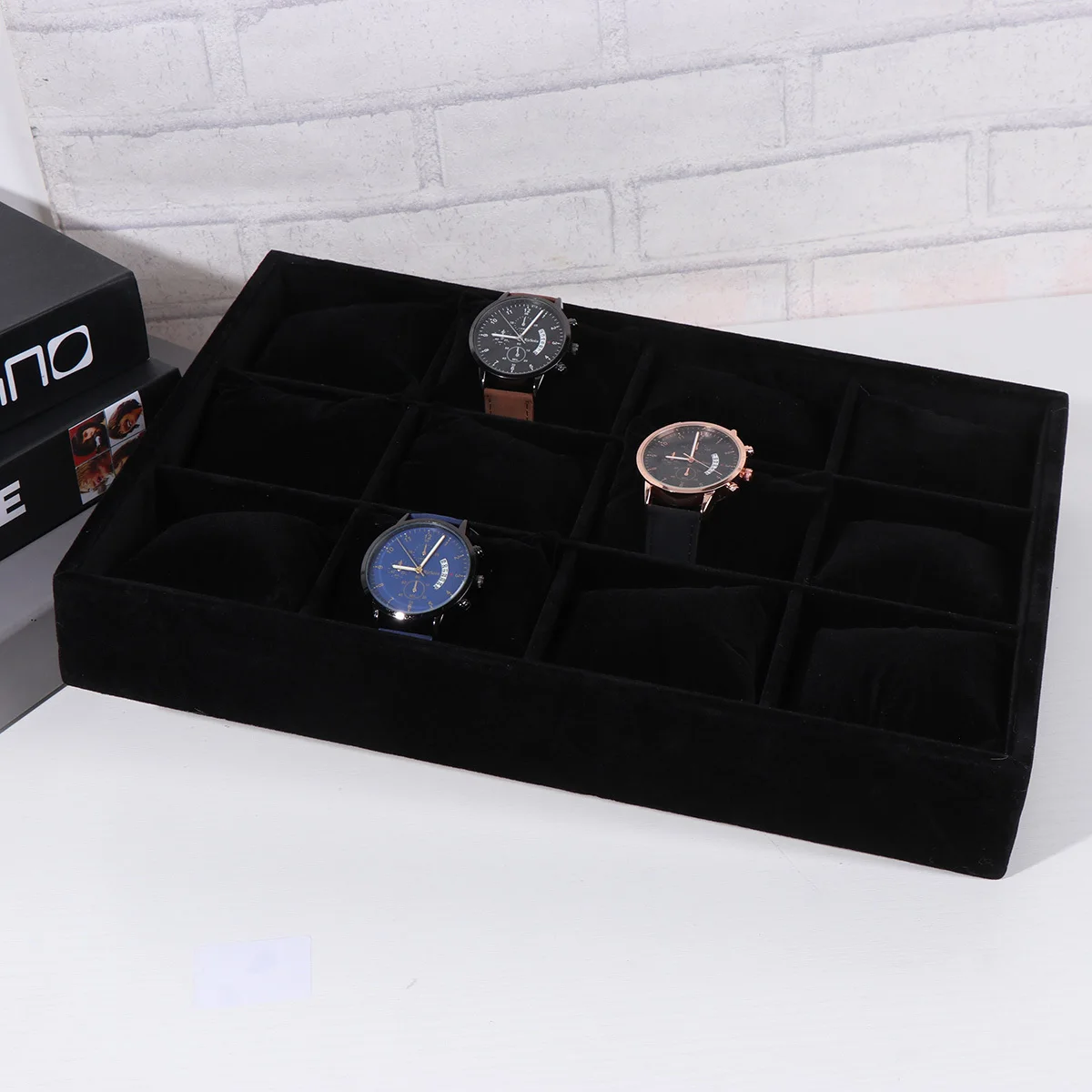 

Bracelet Display Stand Black Jewelry Organizer Box Watch Ring Earrings Storage Case Display Holder For Home Business Decor Table