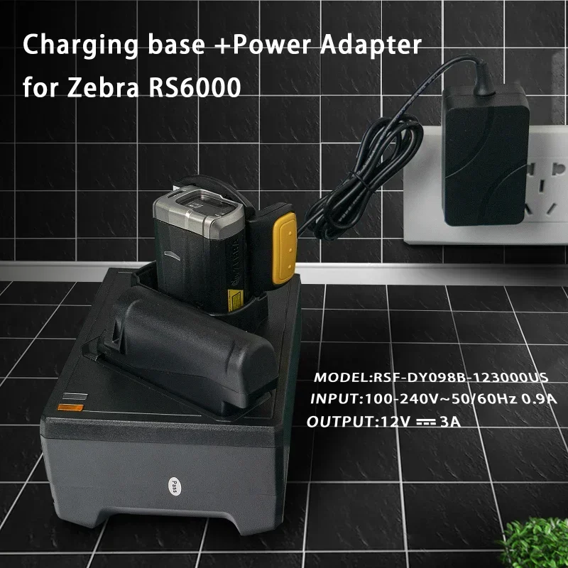 Battery Cradle Charger Charging base+Power Adapter for Zebra RS6000