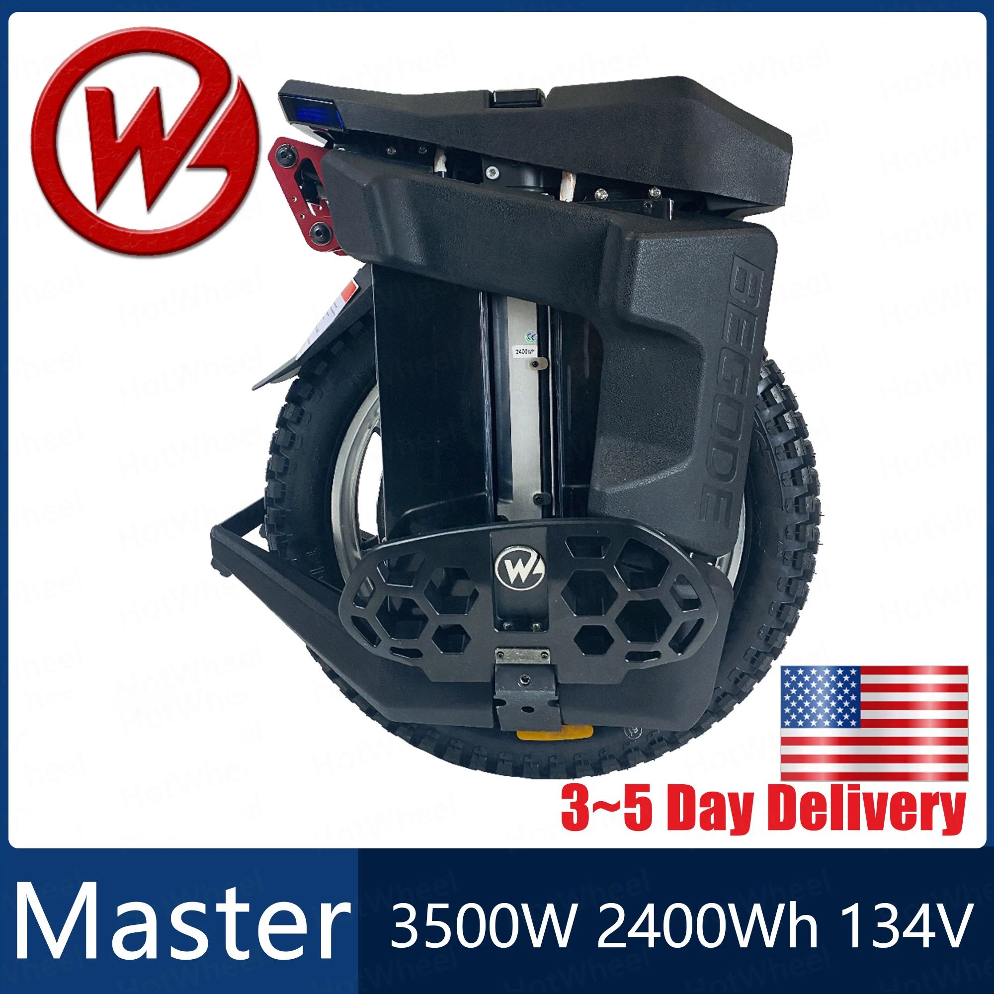 USA Stock Gotway Begode Master Electric Unicycle EUC 3500W 134V 2400Wh Max Speed 112km/h 36kg C38 High Torque Monocycle Balance