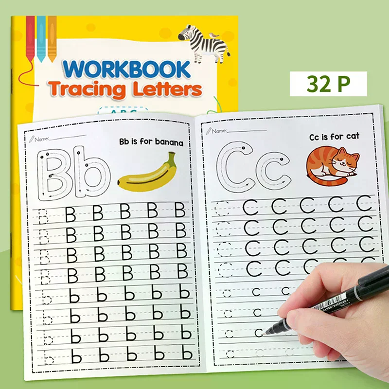 Book Alphabet Practicing Uppercase And Lowercase Letters English Coloring Book Pen Control Training Handwriting Practice 26