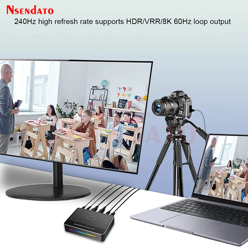 Ezcap364 GameDock エクストリーム 8K USB 3.2 タイプ C HDMI ビデオオーディオゲームキャプチャカード 4K 60hz PS5 カメラライブストリーミングレコーダー