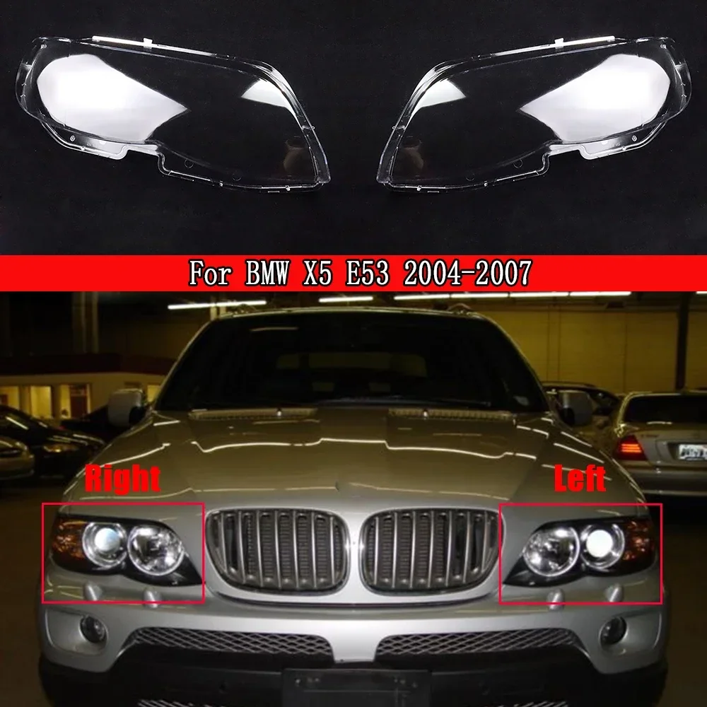 

Car Front Headlight Lens For BMW X5 E53 2004 2005 2006 2007 Transparent Headlamp Cover Plexiglass Replace Original Lampshade