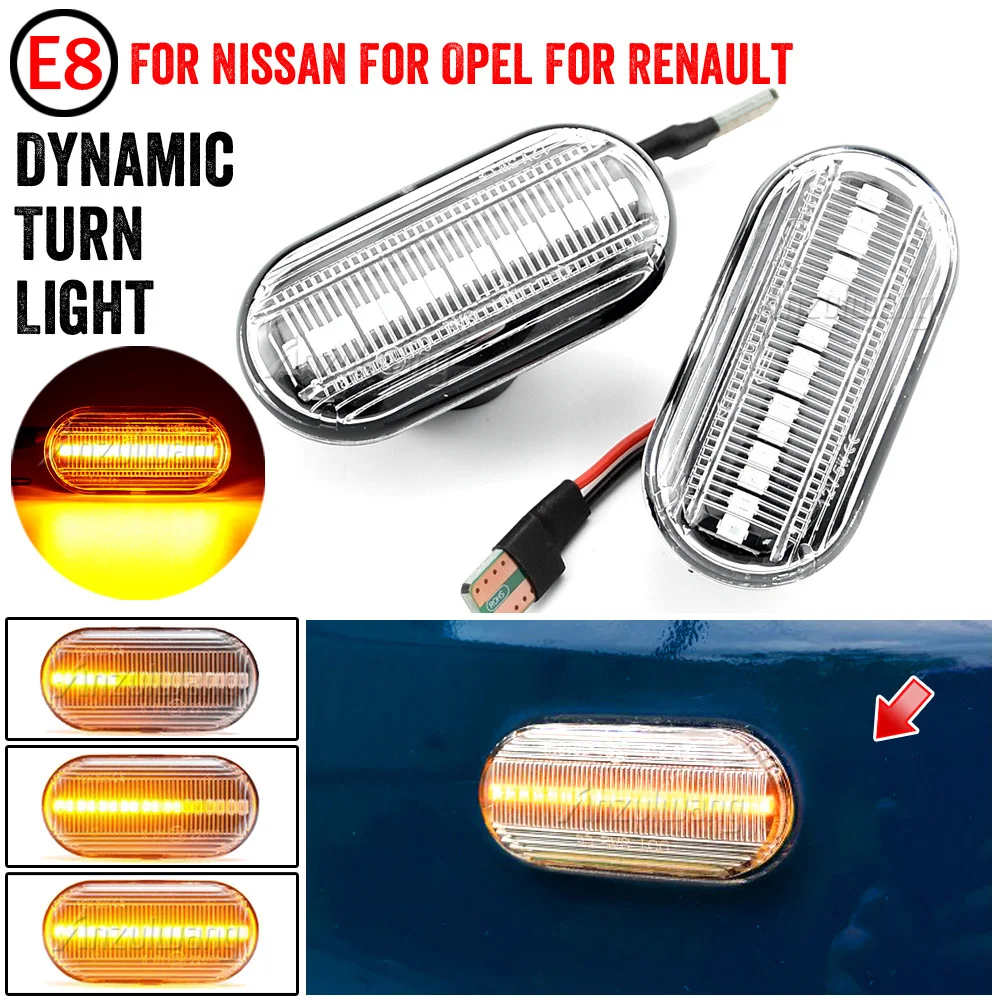 For Renault Megane 1 Clio1 2 KANGOO ESPACE Dacia Duster Dokker Lodgy Smart Fortwo 453 Led Dynamic Turn Signal Lights Side Marker