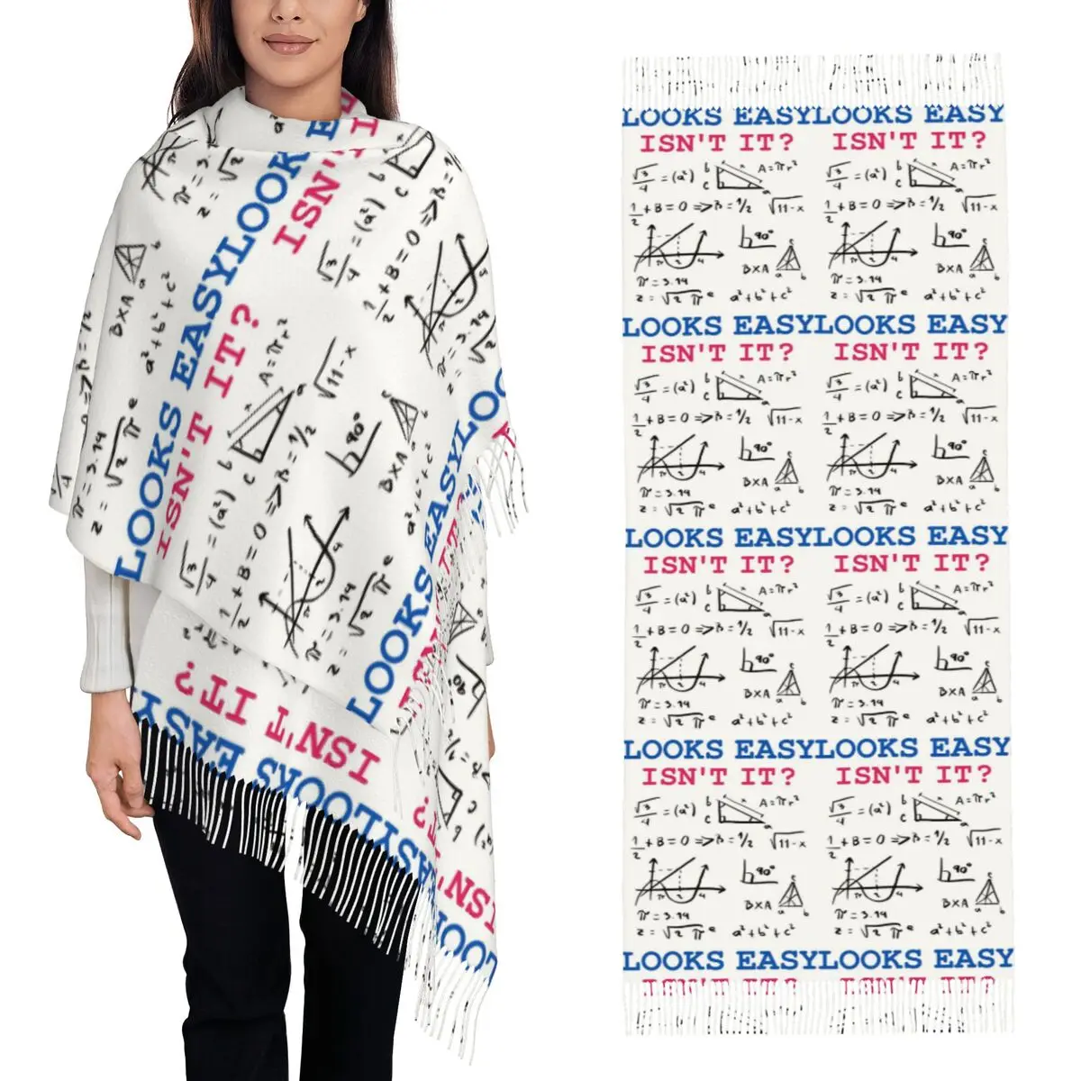 

Physics Formulas Math Equation Science Teacher Gift Scarf Tassel Scarves for Women Shawls and Wraps Large Fall Winter Shawl Wrap