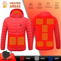 ﻿2025 New Men Winter Warm USB Heating Jackets Smart Thermostat Hooded Heated Clothing Waterproof Thermal Jacket Warm Winter Coat