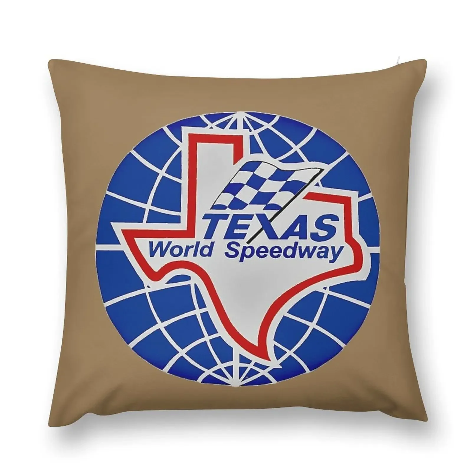 Classic Texas World Speedway Apparel, Wall Art and More. Vintage, Old School Racing Poster For Your Shop, Garage, M Throw Pillow