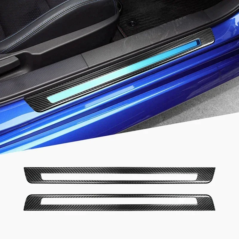 

For SUBAU BRZ For TOYOTA 86 GR86 GT86 Real Hard Dry Carbon Fiber 2022-2024 Cover Door Sill Strip Protector Trim Modification