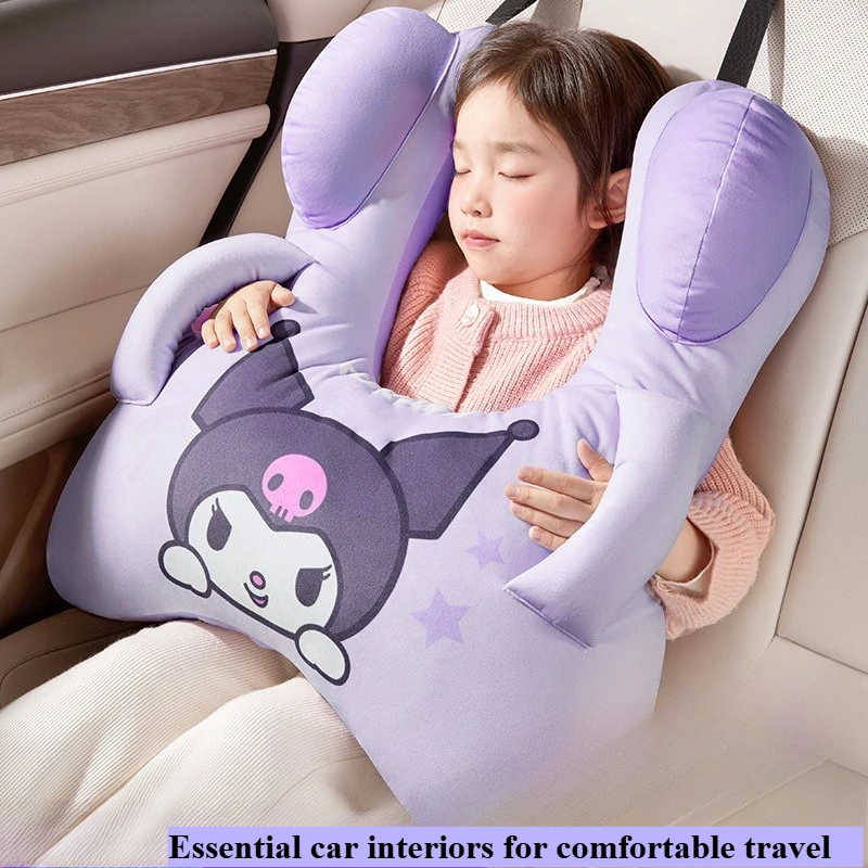 

Sanrio Melody Kids Car Headrest Pillow U-Shaped Neck Support Rear Seat Protector with Car Seat Belt Compatible H-Shaped Sleeping