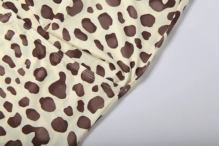 Weird Puss Leopardenmuster Rückenfreies Kleid Damenmode Hottie Neckholder Swing-Ausschnitt Ärmellos Elegantes Abendkleid Party Club Bodycon – Detail 8
