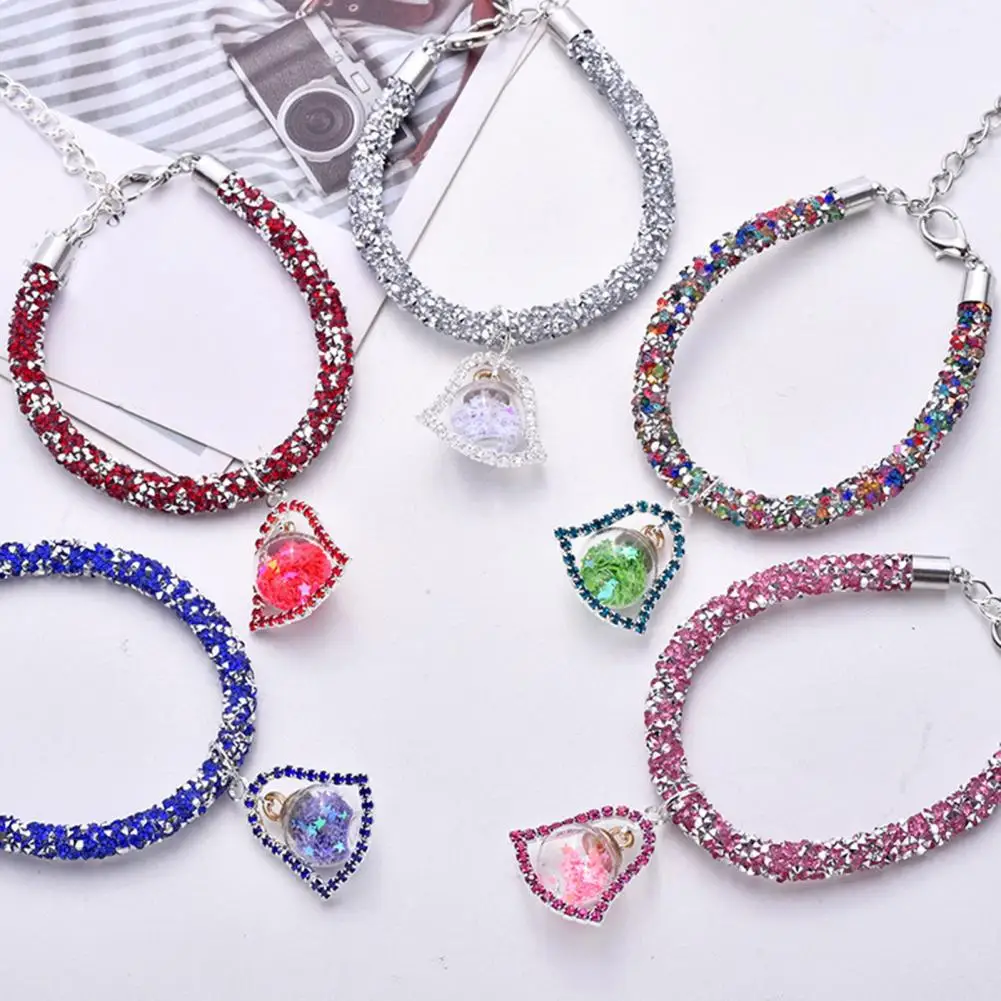 Pet Necklace Fashionable Luxury Cat Collar with Rhinestone Pendant Elegant Pet Neck Circle Pet Accessory