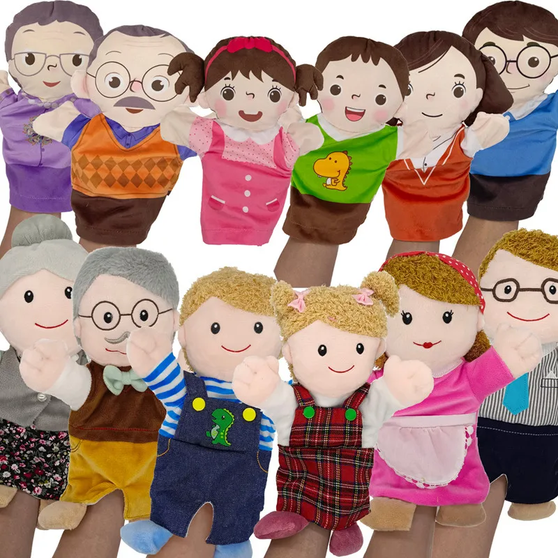 الحلو الأسرة فنجر أفخم دمية الأب الأم الأخ الأخوات تأثيري دمية يد ألعاب من نسيج مخملي التعليم المنزلي لعبة Kawaii الإبهام الدمى