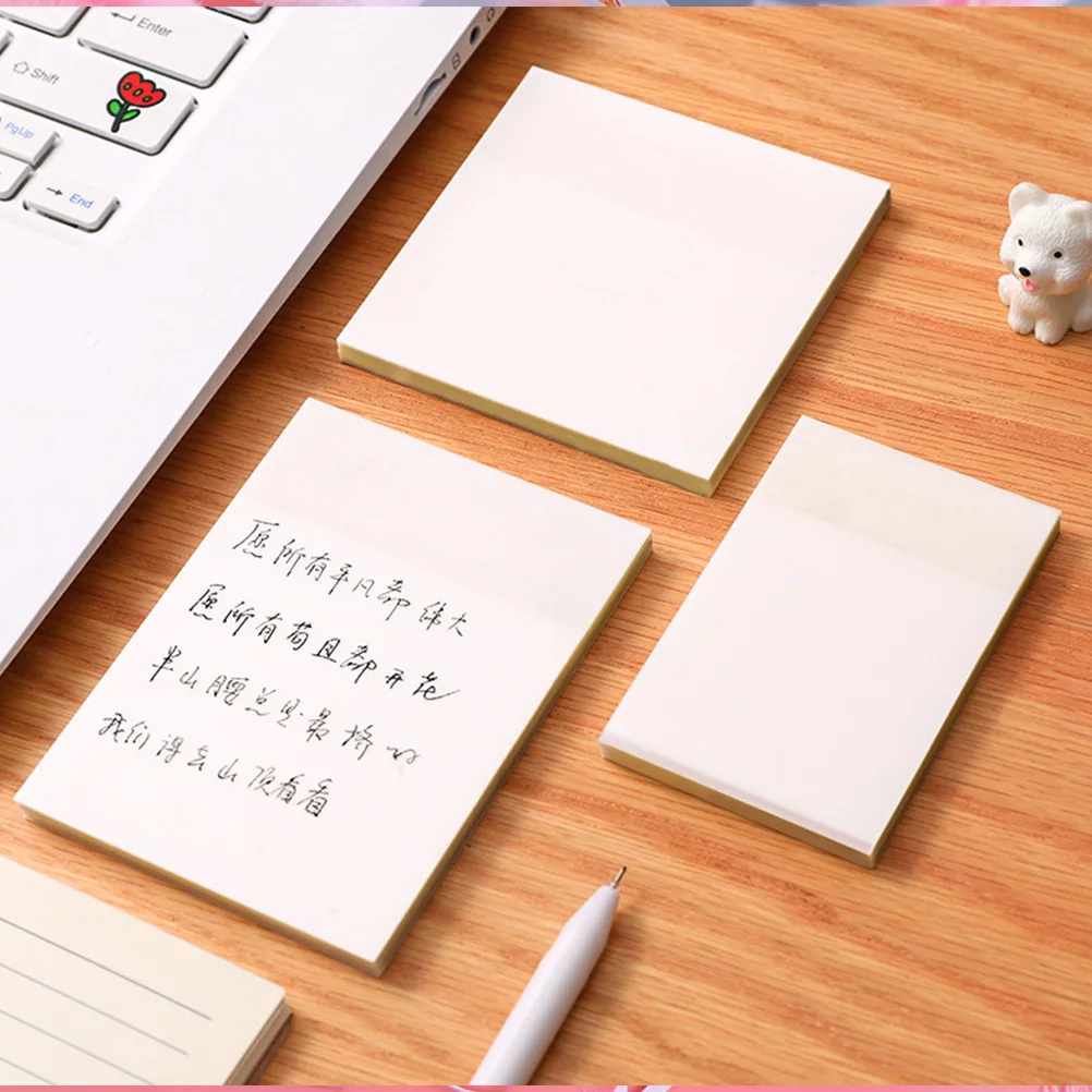 

6pcs Waterproof Note Stickers Memo Pads Self adhesive Sticky Tabs Transparent Notes Reusable Planner Diary Notebook
