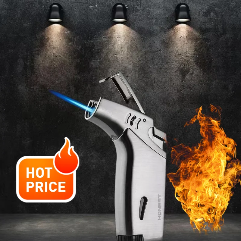 Honest Outdoor Elbow Butane Gas Inflatable Windproof Jet Lighter Spray Gun Cigar Mosquito Incense Moxibustion Smoking Set Gadge