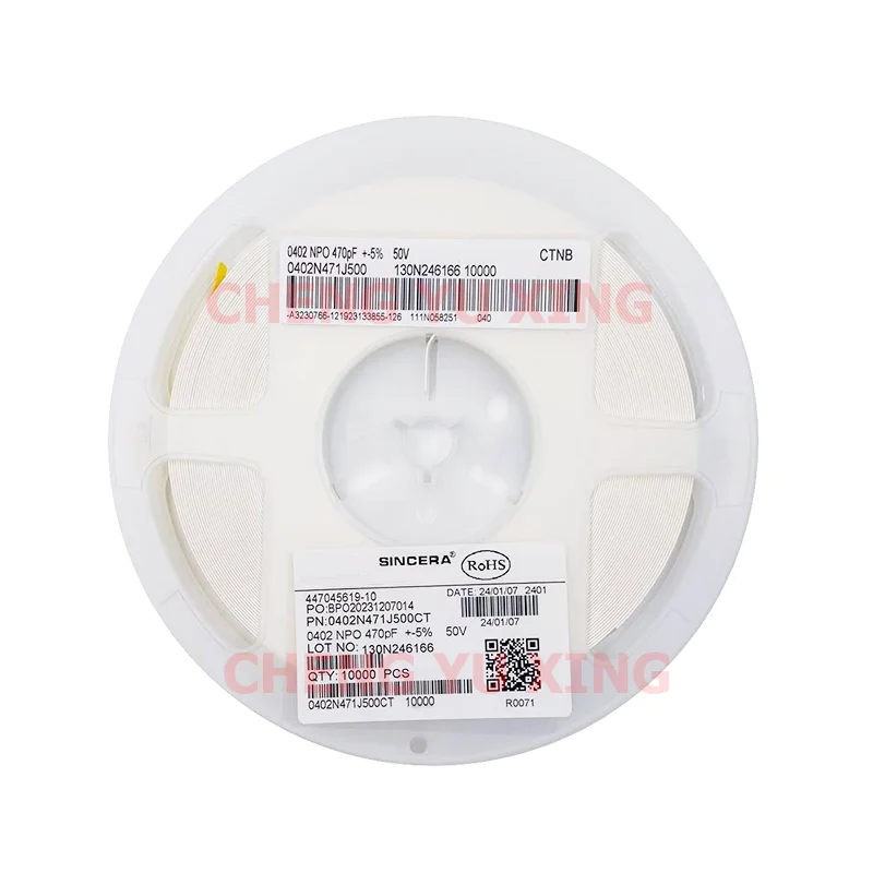 

0402 470pF 50 в NPO 5% ,0402N471J500CT,10000 шт., конденсатор SMD