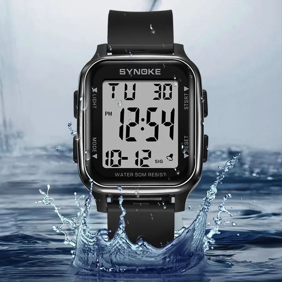 SYNOKE Outdoor Military Digital Watch New For Men Fashion Retro Men Watch Sports Waterproof Men Watch Multifunctional Luminous