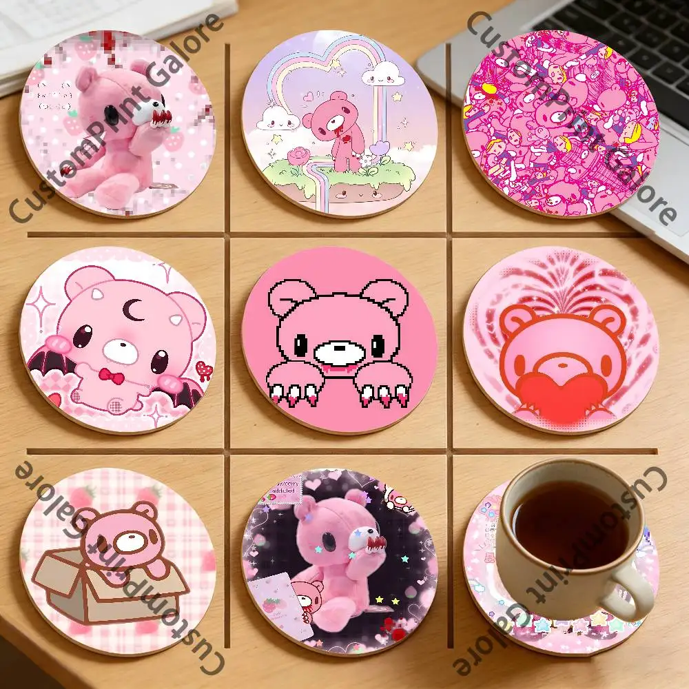 

G-Gloomy B-Bear Heat-Resistant Pine Coasters Lightweight Sturdy for All Drinkware Easy to Clean