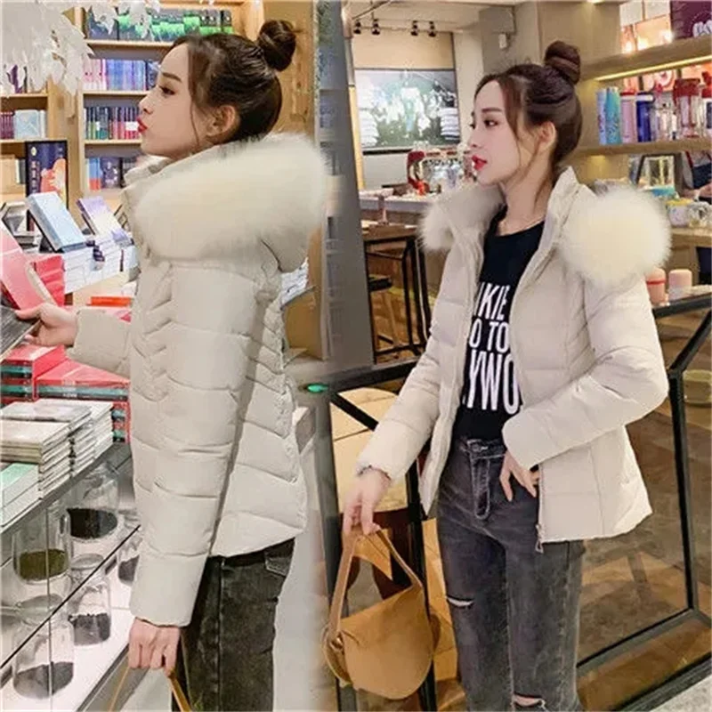 2025 ใหม่ฤดูหนาวลงเสื้อแจ็คเก็ตผู้หญิง Parkas แฟชั่นผ้าฝ้ายเบาะสุภาพสตรีสั้นเสื้อกันหนาว Hooded Overwear Tops