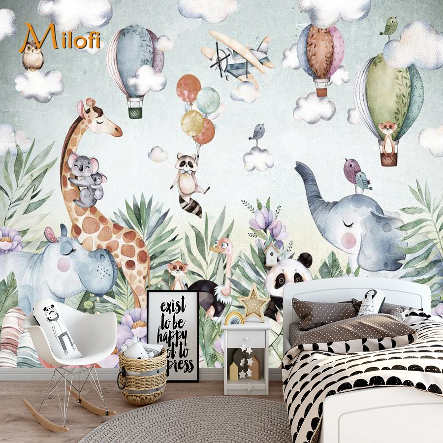 Milofi Custom Wallpaper Cartoon Animal Children's Room Wallpaper Mural Home Decoration