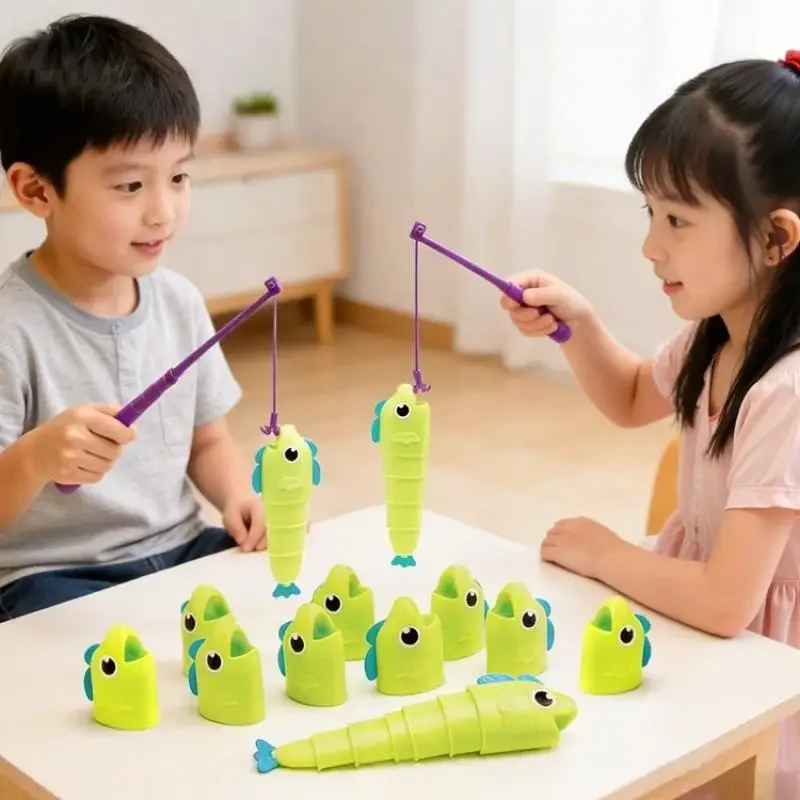 SUSU 1Set Parent-child Educational Puzzle Toy For Children Fishing Master Extendable Fishing Table For Battle Mini-Games