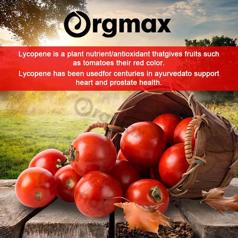 Organic Vegan Lycopene Capsules, Natural Tomato Extract Non-GMO, For Immunity Health Prostate and Heart Health