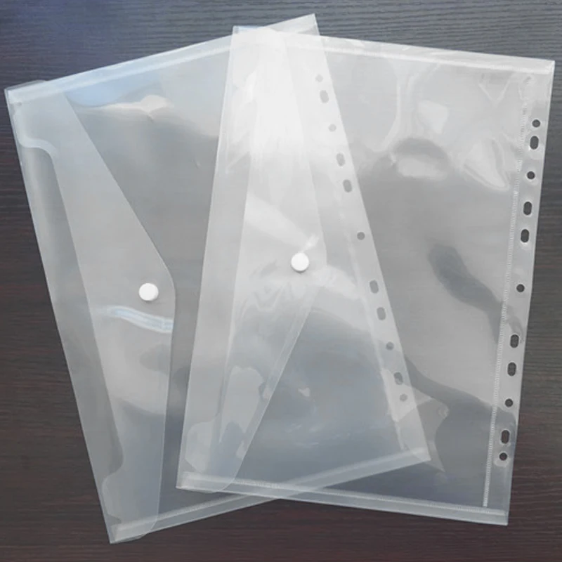 10Pcs 11 Hole Transparent A4 Document File Bag Plastic Folder File Bill Envelope Storage Bag Data School Paper Bag