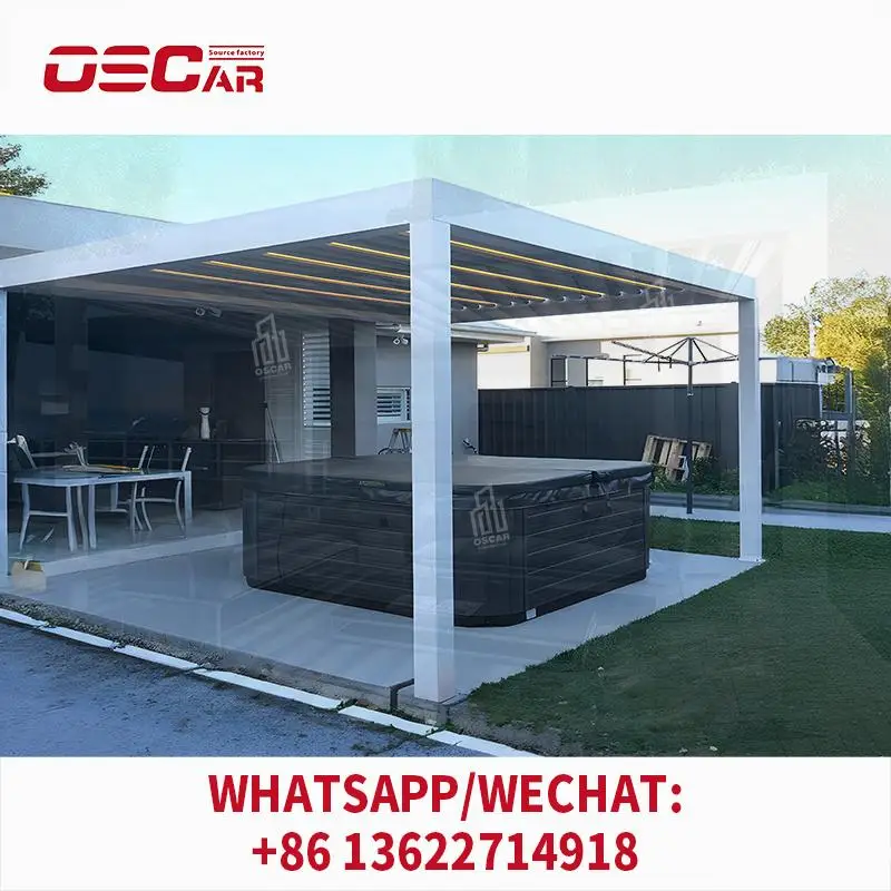 

Double Side Standing Retractable Awning Motorized Pergola Versatile Outdoor Shade For Patio Garden Terrace pergola