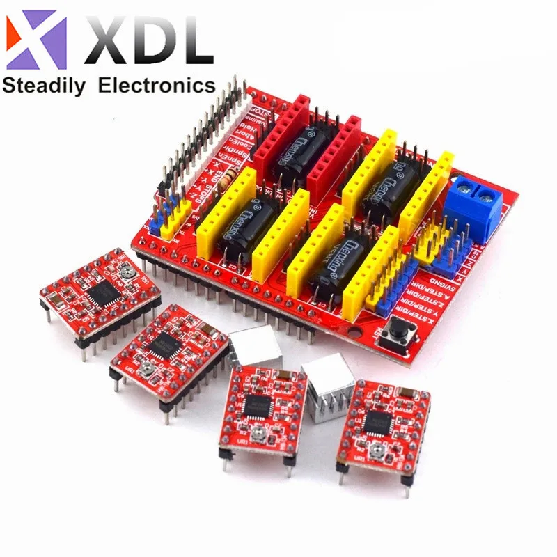 CNC Shield V3 Engraving Machine / 3D Printer / + 4pcs A4988 Driver Expansion Board for Arduino