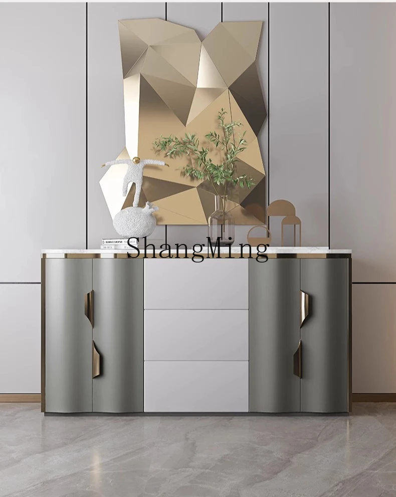ZYYnew خزانة غامضة منزلية فاخرة وخفيفة الوزن وحديثة وبسيطة لغرفة المعيشة وغرفة الطعام وديكور جانبي وخزانة جانبية للحائط #6