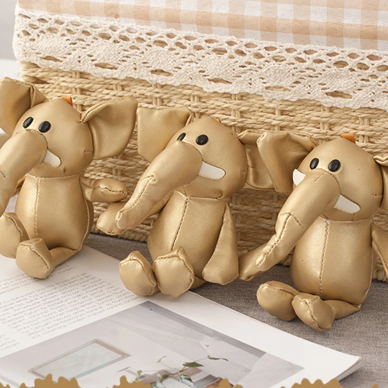 

Милый рюкзак из искусственной кожи золотого слона подвесные аксессуары Подвеска модный брелок мягкий плюшевый подарок подвесное украшение