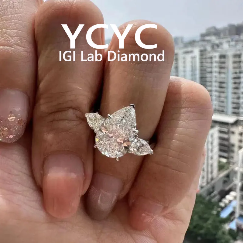 

5 Carat LUXURY Ring ﻿Lab Grown Diamond Ring Solid18K Gold Oval Cut Diamond CVD HPHT D VS1 5 Carat