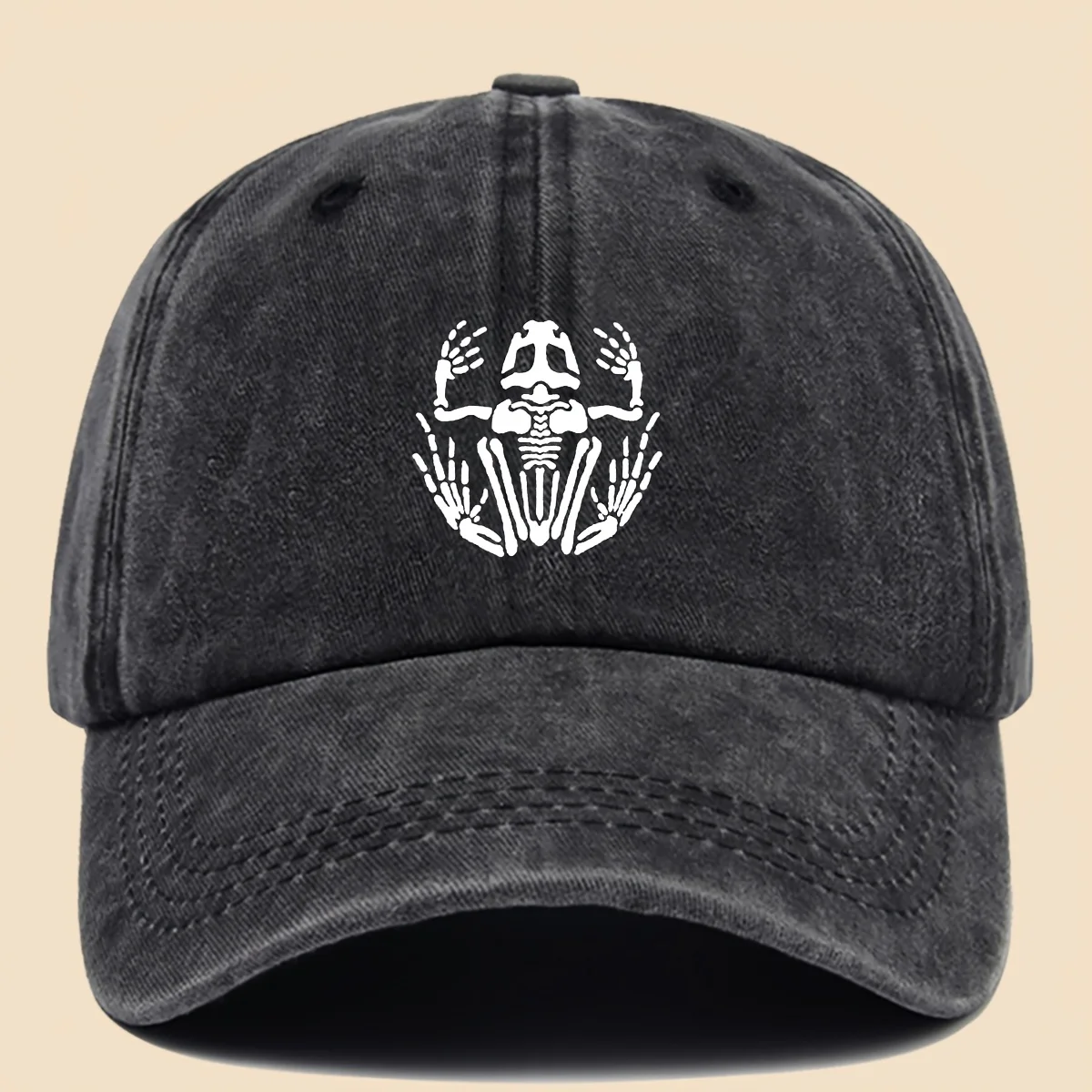 Baseballmütze mit Skelett-Frosch-Aufdruck für Männer und Frauen, Angeln und Outdoor-Erkundungen, Vater- und Muttertagsgeschenk