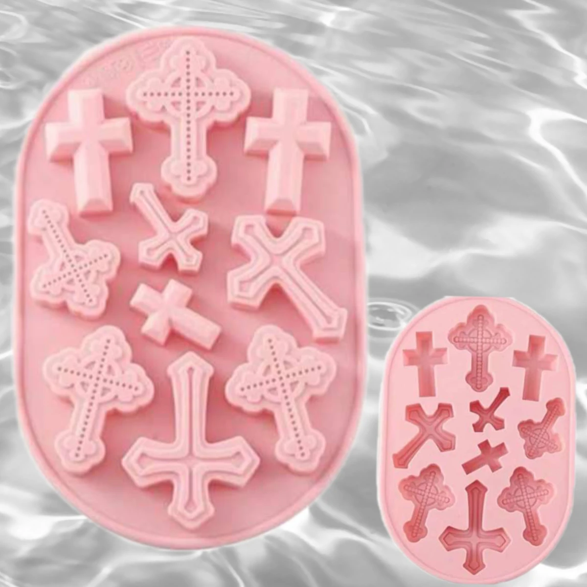 1 Pcs 10-Cavity Cross Shaped Silicone Mold-Versatile Tray for Handmade,Biscuit,Candy,Chocolate,Fondant,Cake&Resin Jewelry Making