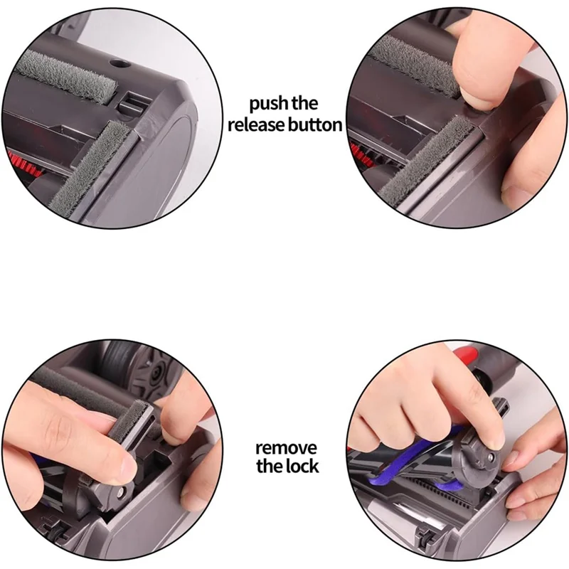 Kepala Sikat BISM Untuk Dyson V7, V8, V10, V11, V15 Aksesoris Sikat Lantai Dengan Penggerak Langsung Dan 5 Lampu LED Untuk Lantai Keras