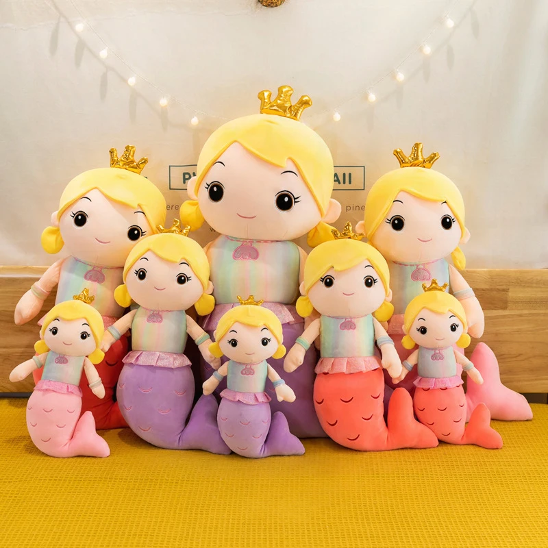 

Кавайная плюшевая игрушка-русалка, мягкая кукла для детей, подарок на день рождения, Рождество, милая приятная подушка Pal, идеально подходящая для девочек, любителей принцесс