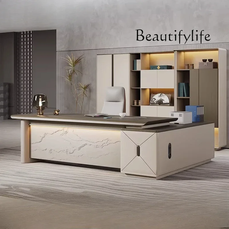 

Luxury Storage Hutch Table Luxury Modern Cabinent Executive Office Computer Desks Study Drawers Escritorio Office Furniture