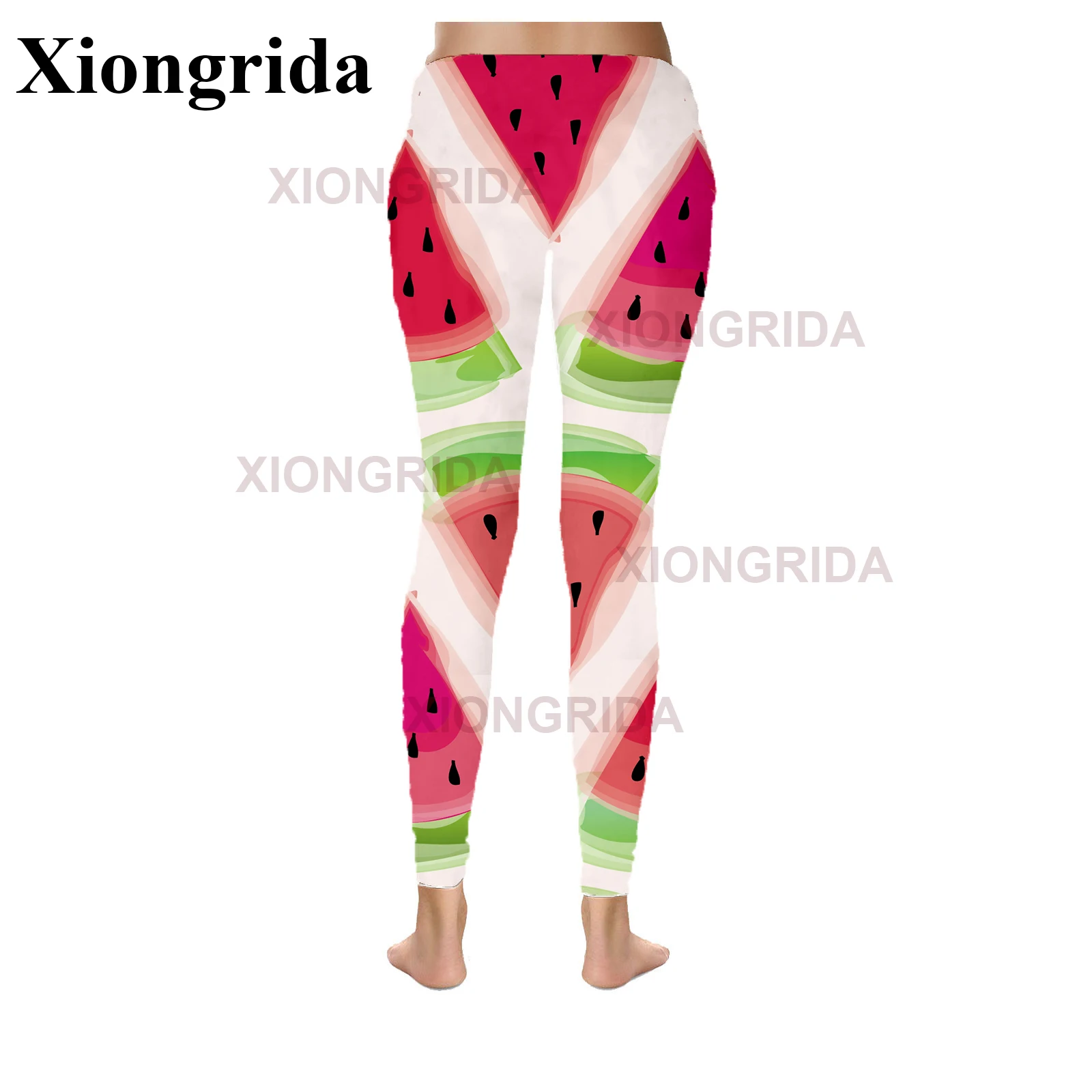 

Novelty Watermelon Print Leggings Women 3D Printing Trousers Lady Elastic Slim Sport Tights Fitness Bottom Femme S-4XL