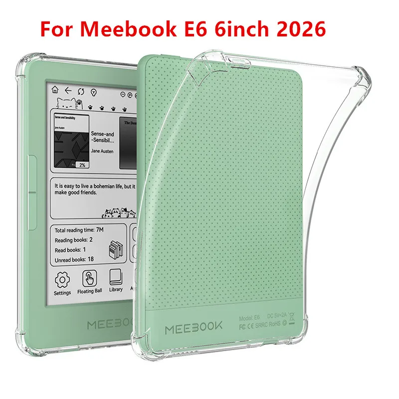 For Meebook E6 2026 Case 6inch Transparent Airbag Soft Silicone Cover E-book Reader Funda Tablet for Meebook E6 6