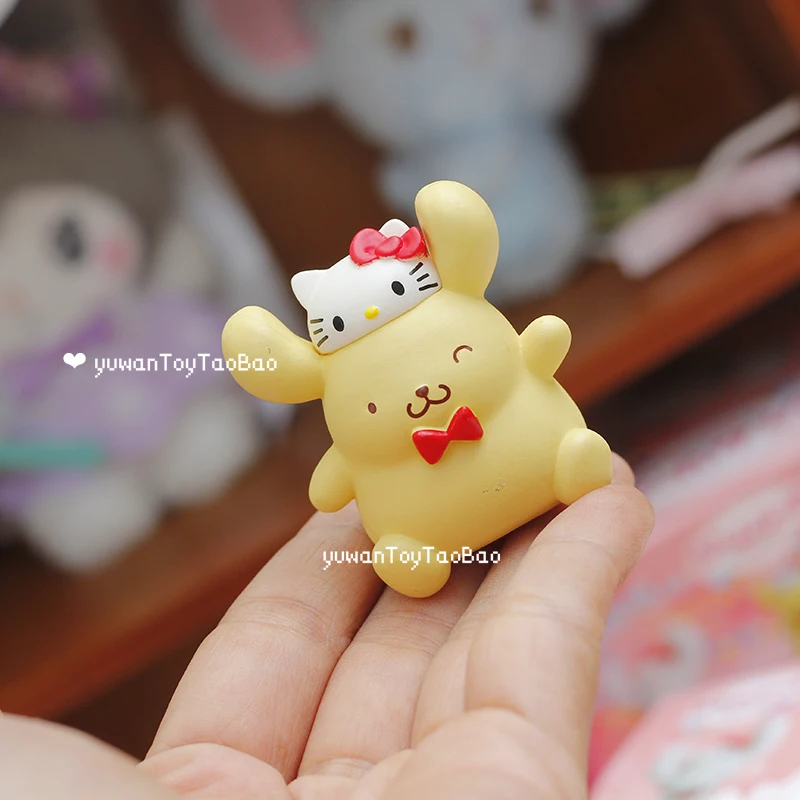 산리오 캐릭터 블라인드 박스 장난감 귀여운 만화 피규어 헬로키티 폼푸린 시나모롤 포차코 인형 모델 수집 장식품