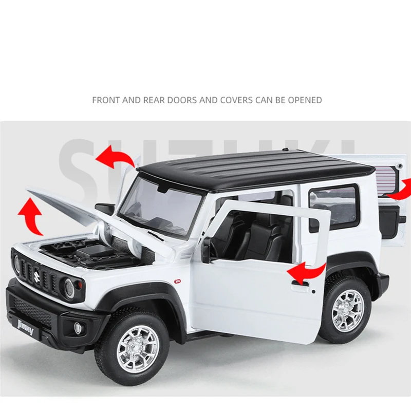 1:24 SUZUKI Jimny Alloy Car Model Diecasts Metal Off-Road Vehicles Car Model Sound and Light Simulation Collection Kids Toy Gift