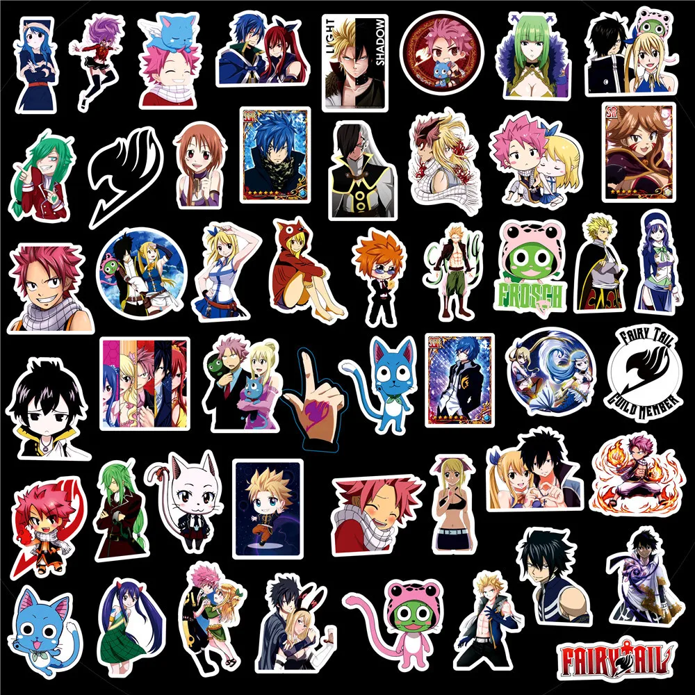 50pcs Cartoon Anime Fairy Tail Luggage Waterproof Sticker
