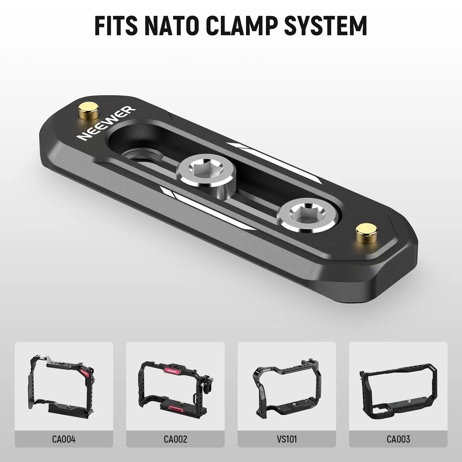 NEEWER Mini NATO Rail, Anti Off Quick Release NATO Rail with 1/4\