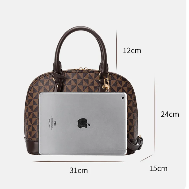 2024 New Shell Bags Shoulder Bags Women Fashion Print Bag Retro Portable Versatile Leisure Lady Handheld Bag Trend Crossbody Bag