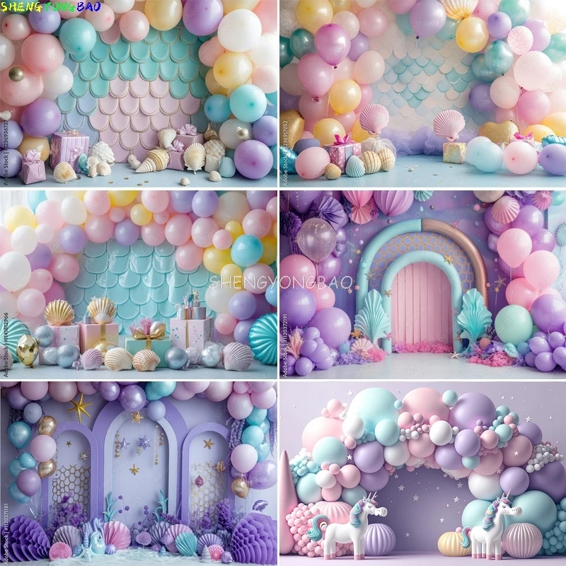 

Purple Blue Room Air Balloons Photography Backdrops Baby Shower Party Birthday Hot Air Children Photo Studio Background MY-01