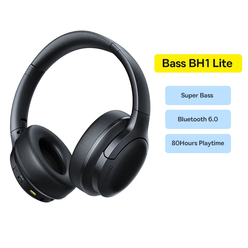 Baseus Écouteurs Sans Fil Bass Bh1 Lite Black One Size unisex 3