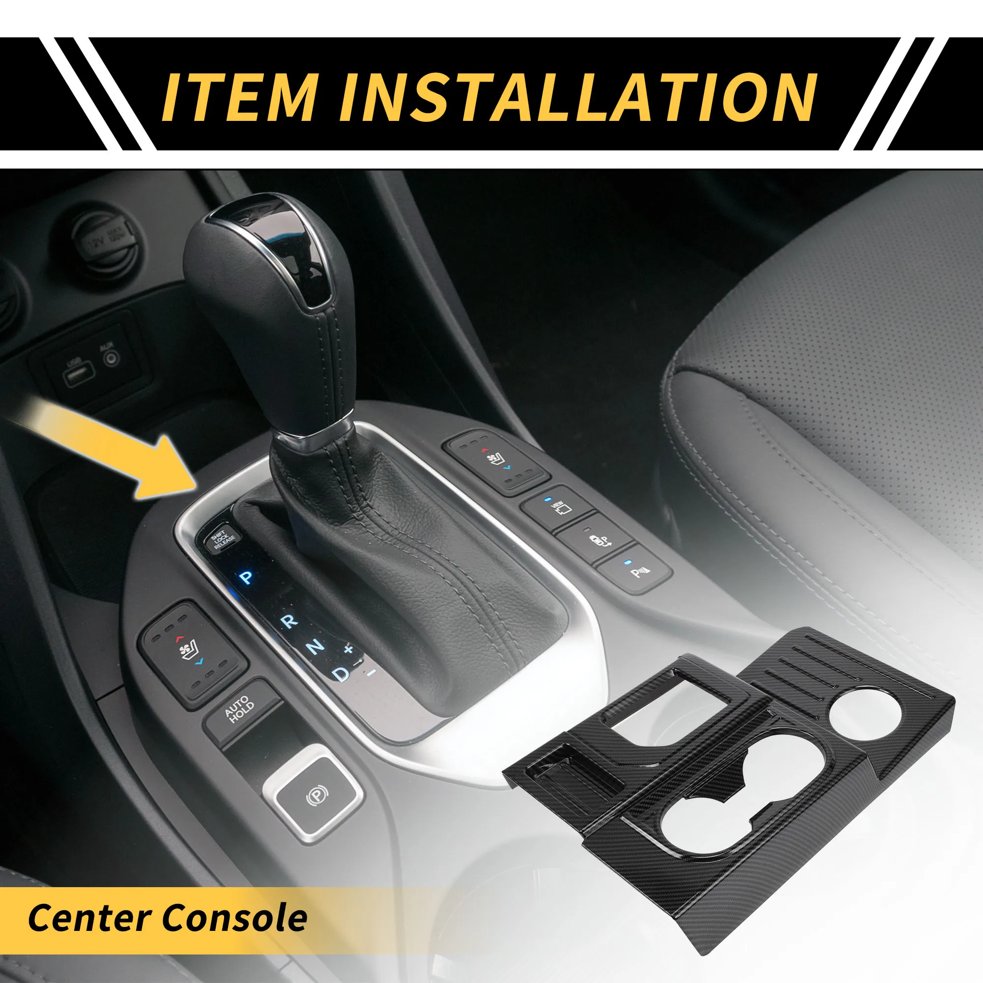 

UXCELL Carbon Fiber Pattern Gear Shift Frame Panel Cover Trim for Toyota Tundra 14-21