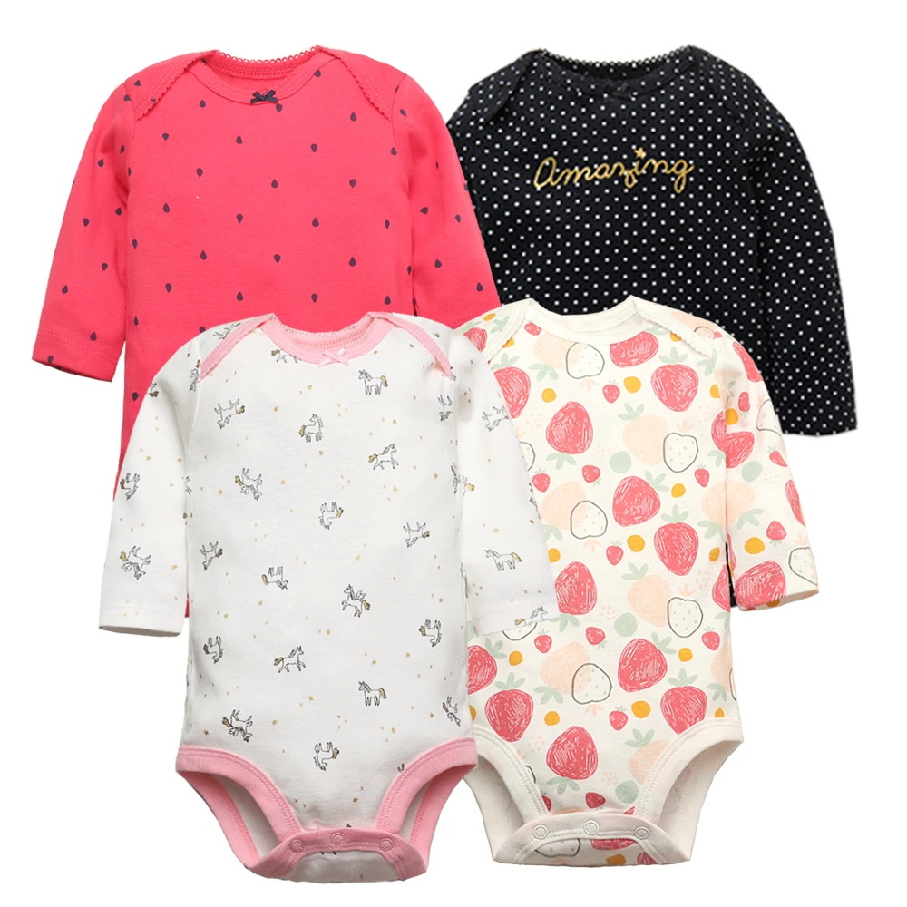 Mùa Xuân, Mùa Thu Bodysuits 3/4/5 Bộ Dài Tay Cho Bé Trai Bé Gái Quần Áo 100% Cotton Sơ Sinh Cơ Thể trẻ Sơ Sinh 0-24Month Bebe Jumpsuit