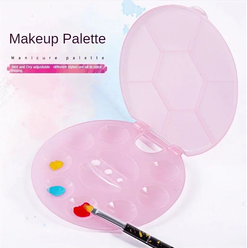 1 Pcs Cute Mini Nail Art Palette Powder Polished Mixed Color Palette  False Nail Tips Drawing Manicure Polish Gel Tool