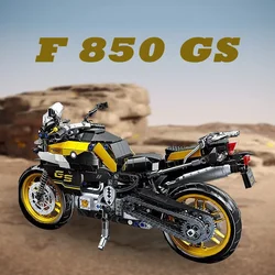 City F85 GS Motorcycle Model MOC Building Blocks Racing Car Motorbike Vehicle Bricks Desktop Decoration Assembly Kids Toys Gifts