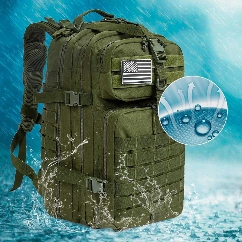 Imagem -06 - Nylon Impermeável Hunting Bolsa Tactical Mochila Sports Camping Viagem Pesca Militar ao ar Livre 50l 1000d