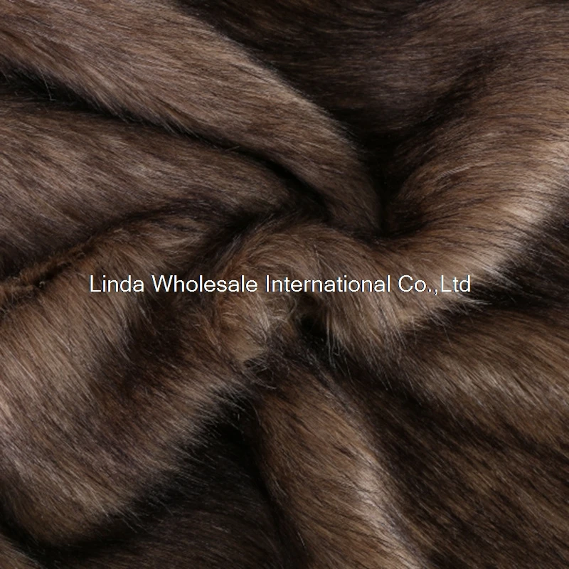 Cosplay plush fabric,Beige bottom dyed black tip faux fur fabric,felt cloth,